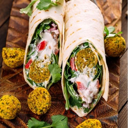 Falafel and Halloumi Wrap
