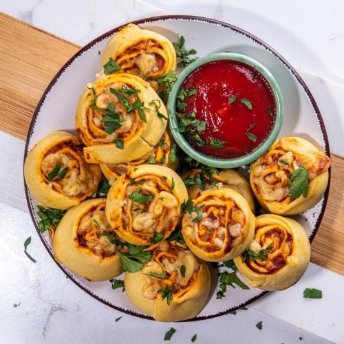 Twisted Dough Balls with Pepperoni
